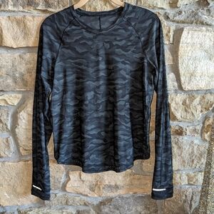 Lululemon Rise and Run Long Sleeve 6 Dark Sequoia Camo